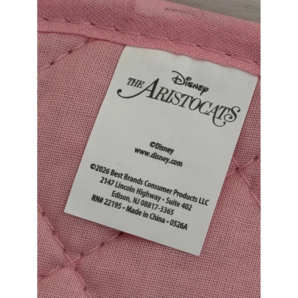 Disney The Aristocats Marie Oven Mitt and Pot Holder Set Pink White Striped NEW